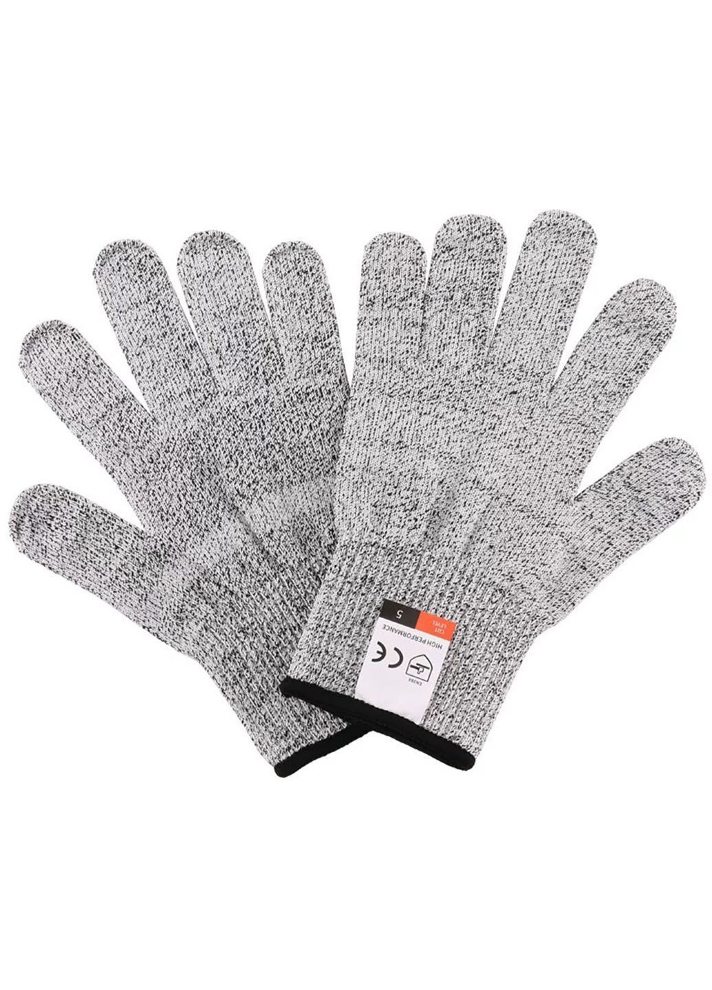 Перчатки с защитой от порезов 5 уровень защиты для кухни, сада и ремонта серые No Brand (370785249)
