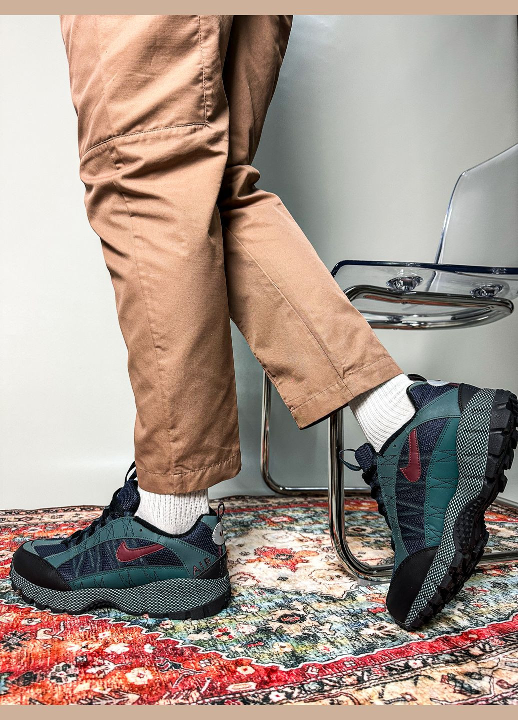 Синие демисезонные кроссовки мужские nike air humara qs 'faded spruce' | найк аир хумара синие No Brand