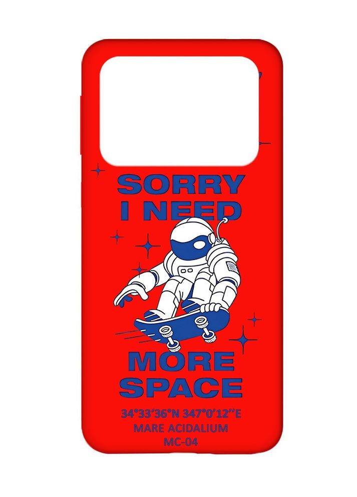 Матовий червоний чохол на Xiaomi Poco X4 Pro 5G:: Космонавт на скейті (принт 248) Creative (360685183)