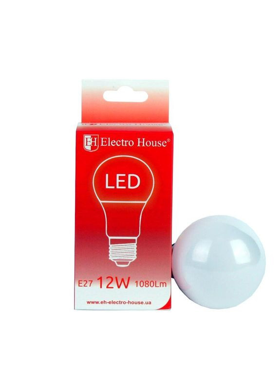 LED лампа A60 12Вт E27 4100К 1080 Лм 180-260 В Electro House (346088246)