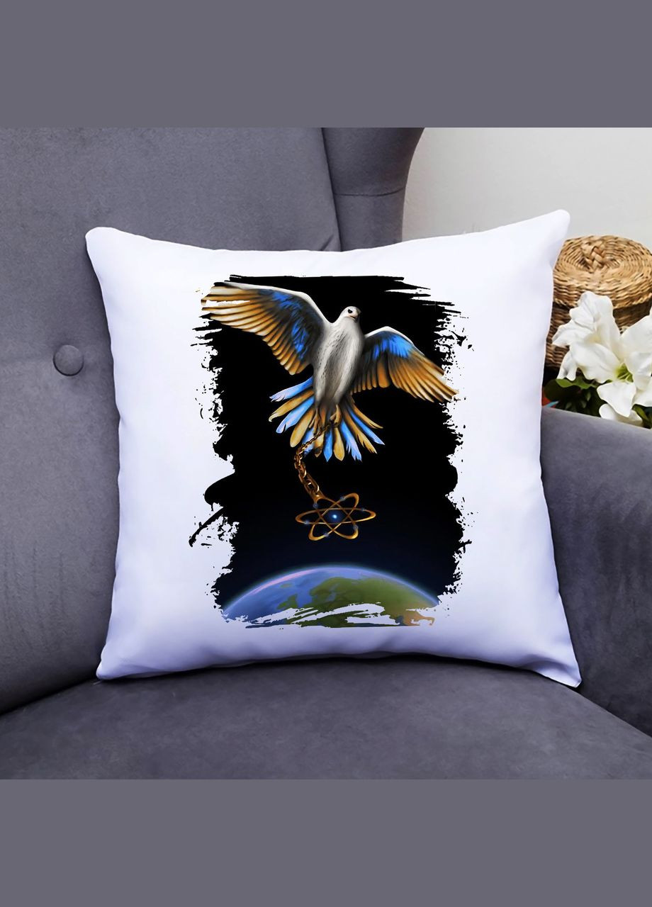 Подушка декоративная с принтом "Голубь мира над планетой" Кавун (316095445)