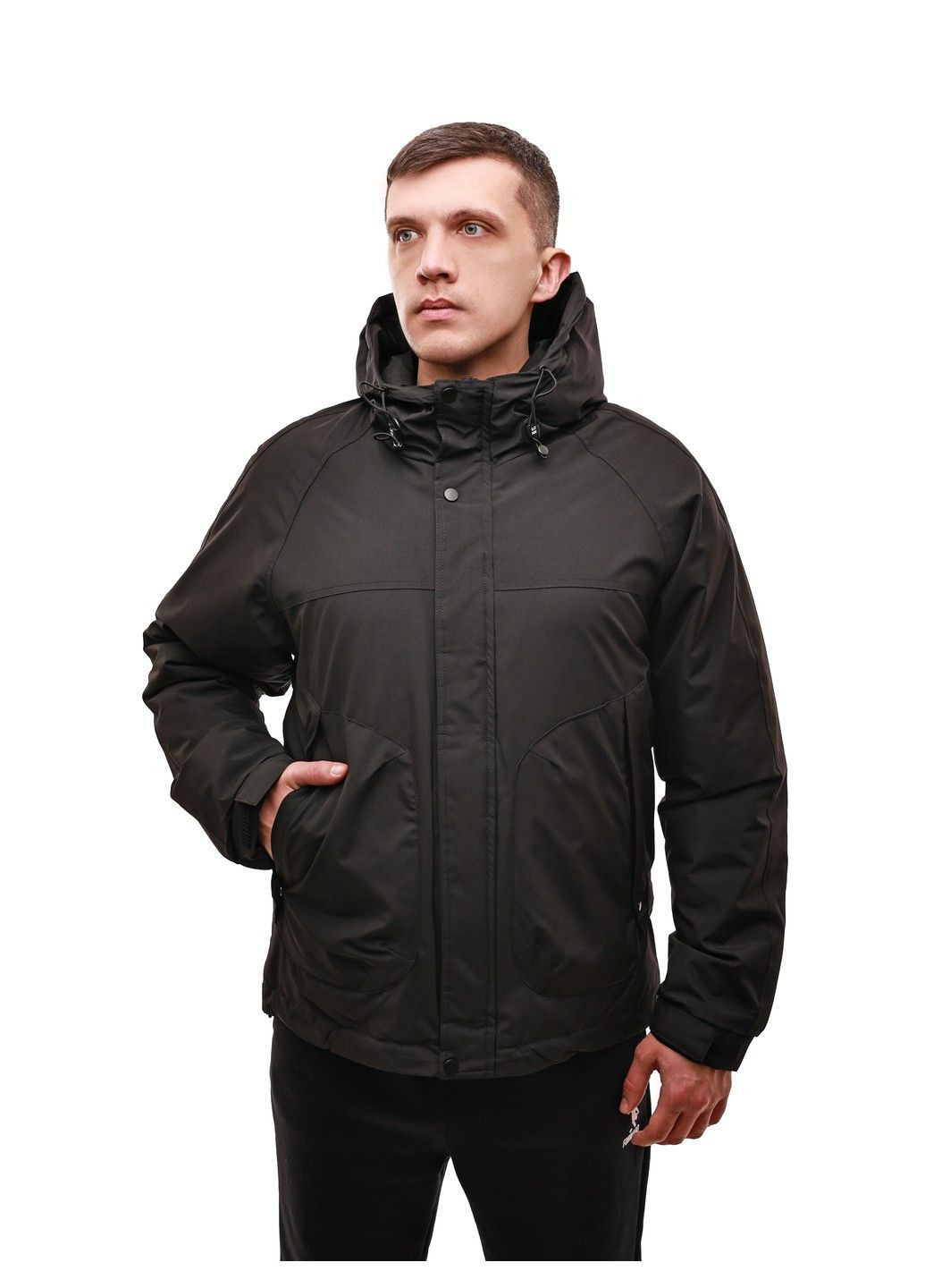 Чорна зимня куртка зимова чоловіча No Brand