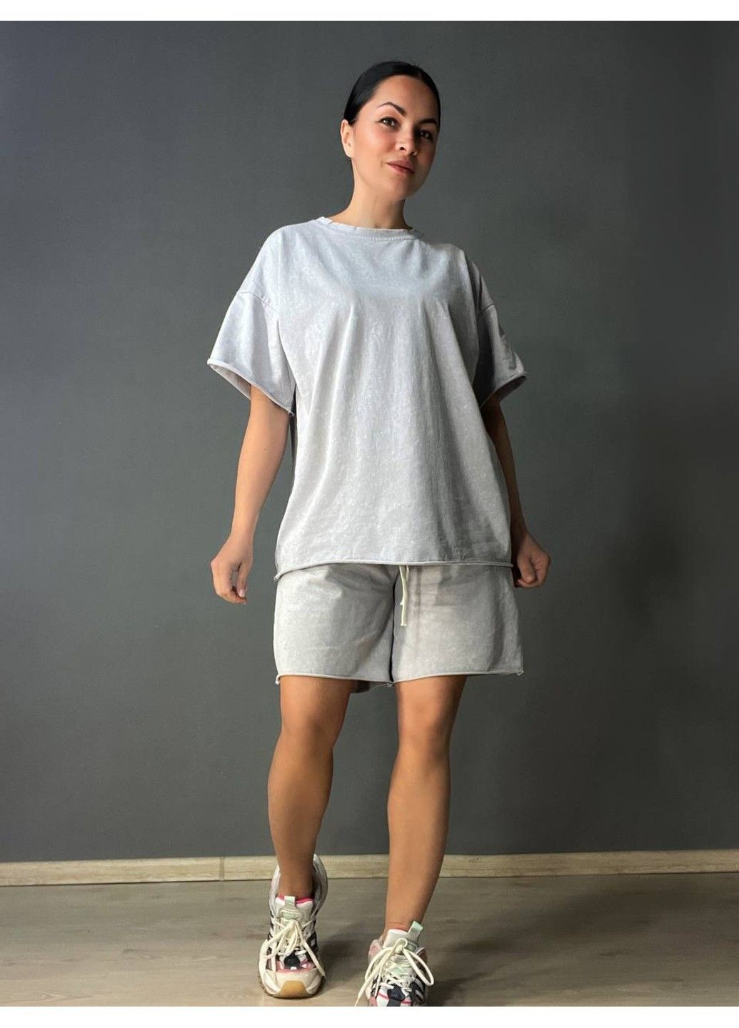 Костюм женский De Red 6726 тай-дай футболка с шортами хлопок оверсайз No Brand (331695899)