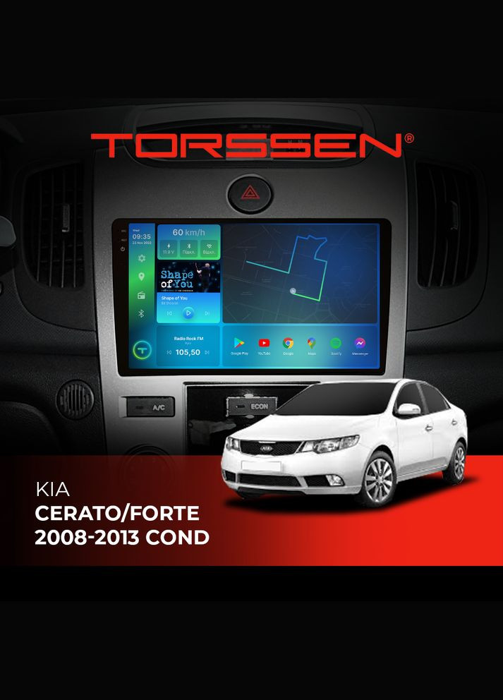 Штатная магнитола 2K Kia Cerato/Forte 0813 F98256 4G Carplay conditioner Torssen (307087018)