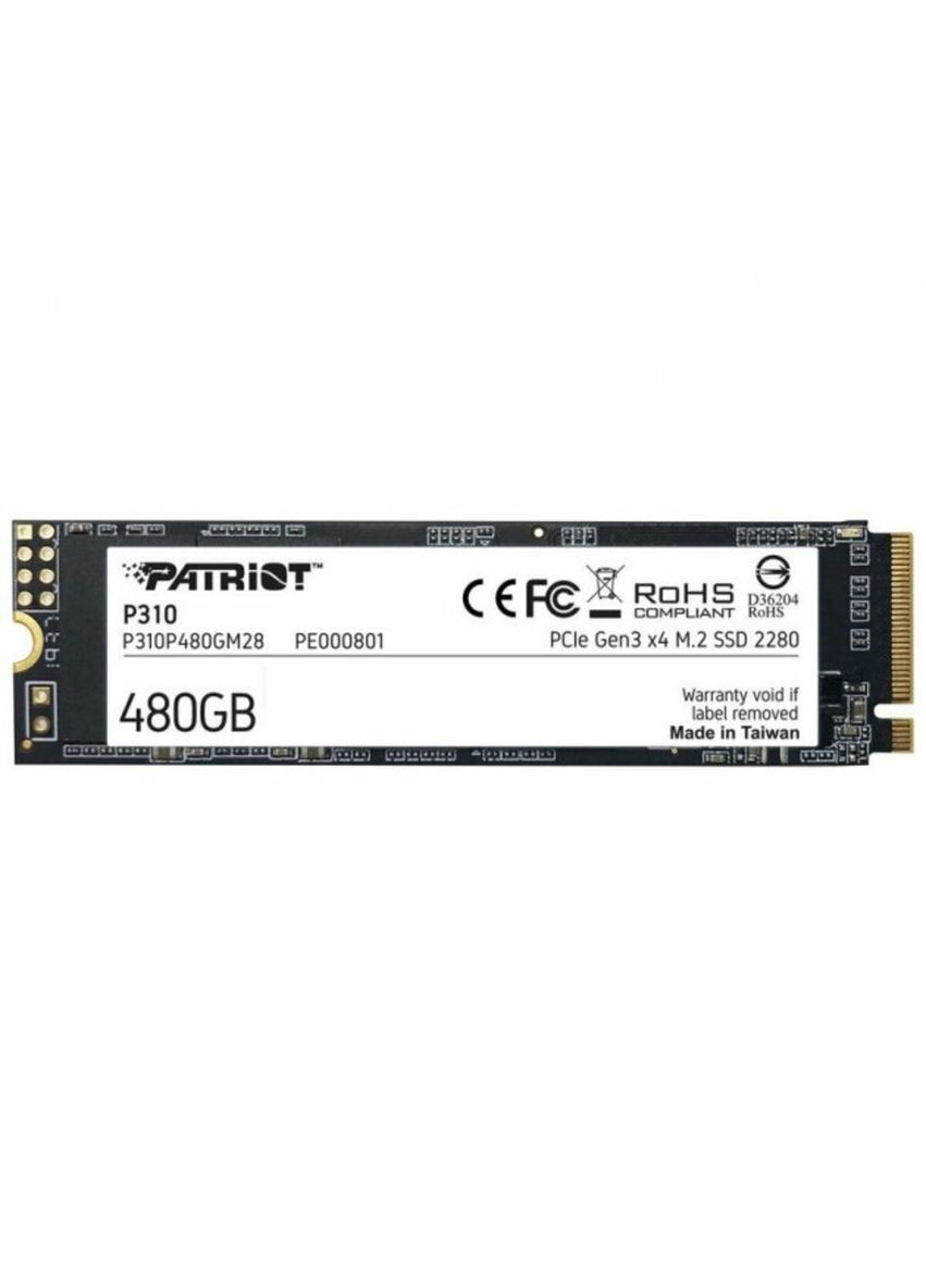 Накопитель SSD M.2 480GB NVMe 2280 PCIe 3.0x4 3D NAND TLC Patriot P310 (347645816)