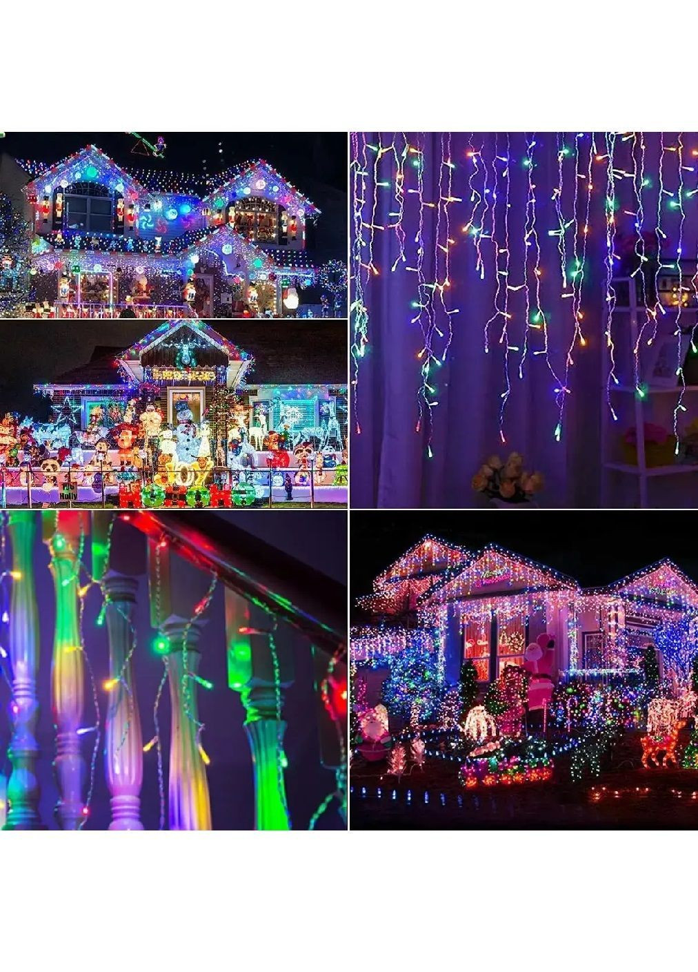 Гирлянда бахрома уличная комнатная светодиодная с работой от сети контроллером 12 м 200 лампочек (482044-Prob) Разноцветная Unbranded (369807272)