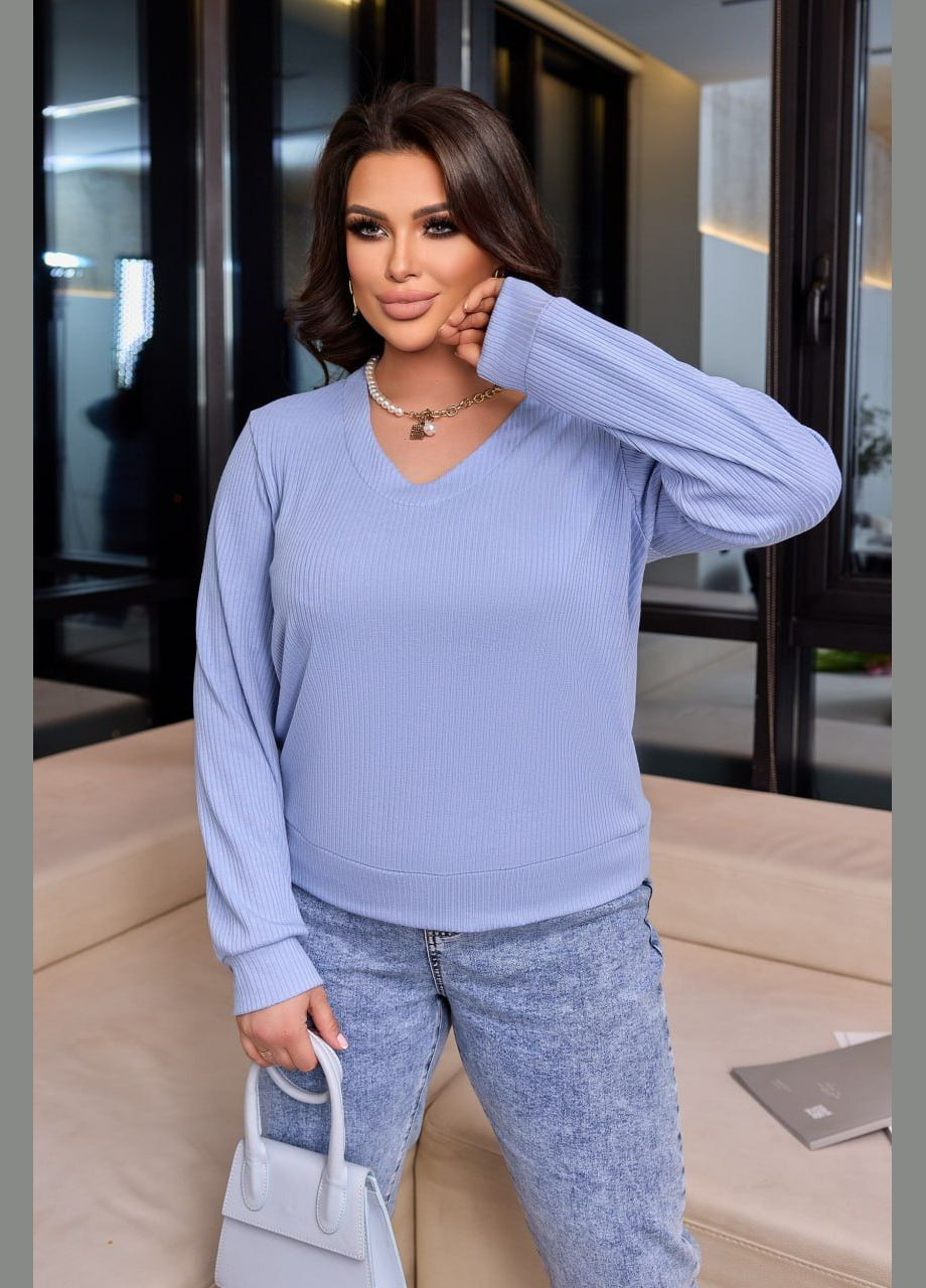 Женский свитер трикотажный цвет голубой р.48/50 451709 New Trend (282926568)