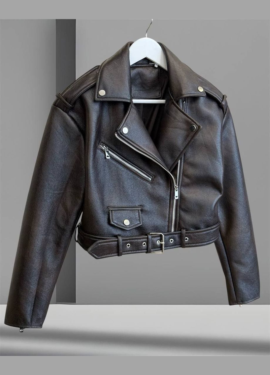 Коричневая куртка-косуха No Brand