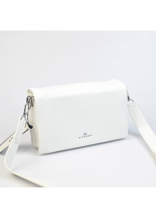 Белая женская маленькая сумка клатч кросс боди на три отделения через плечо Alex&Mia (354182794)