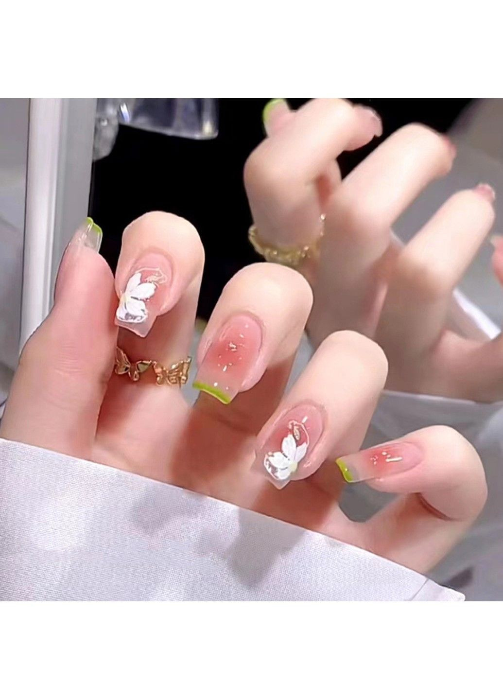 Накладные ногти с клеем R557 Розовый 24 шт (A9875) Nails (308864050)