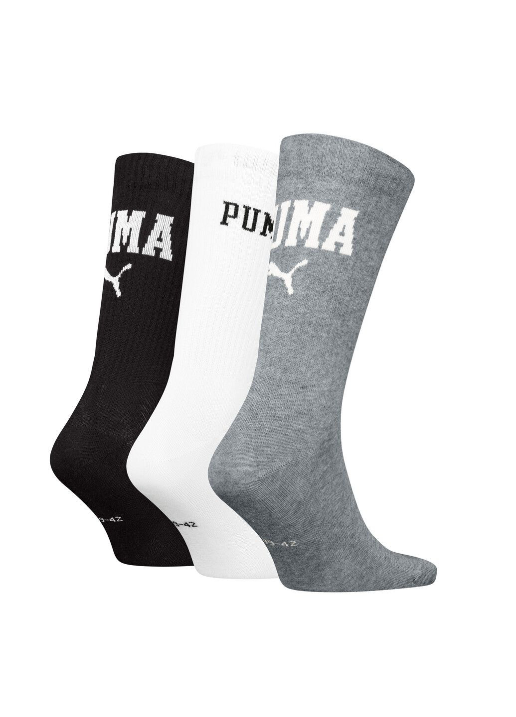 Сірі шкарпетки logo crew socks unisex (3-pack) Puma однотонні (321662233)