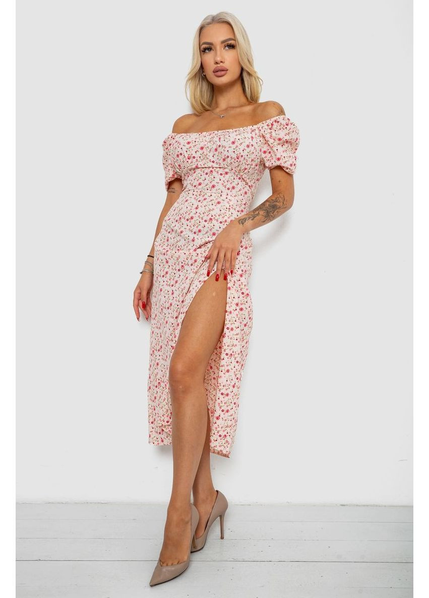 Розовое платье софт с принтом Ager