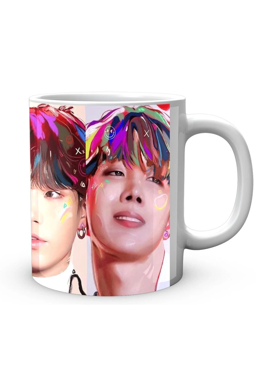 Чашка з принтом Bangtan Boys BTS Малюнок Яскраве волосся CP 04.480.898 Кружка керамічна 0,33 GeekLand (378968968)