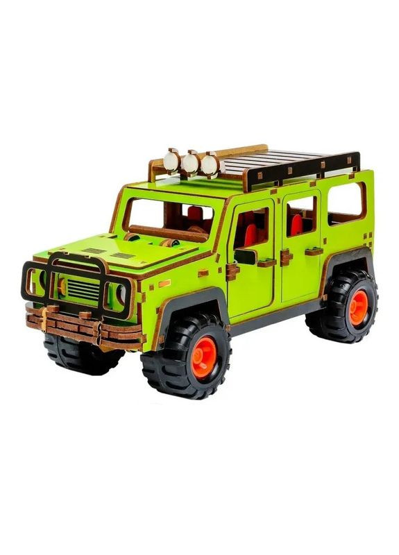 Деревянный 3D конструктор "Внедорожник" Puz-00951, 123 детали PuzzleOK (370934323)