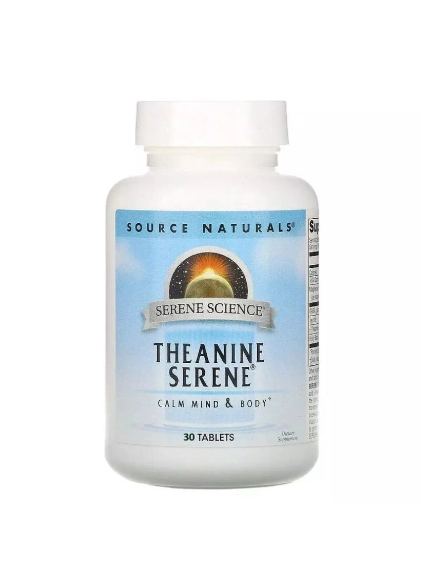 Аминокислота Serene Science Theanine Serene, 30 таблеток Source Naturals (322209390)