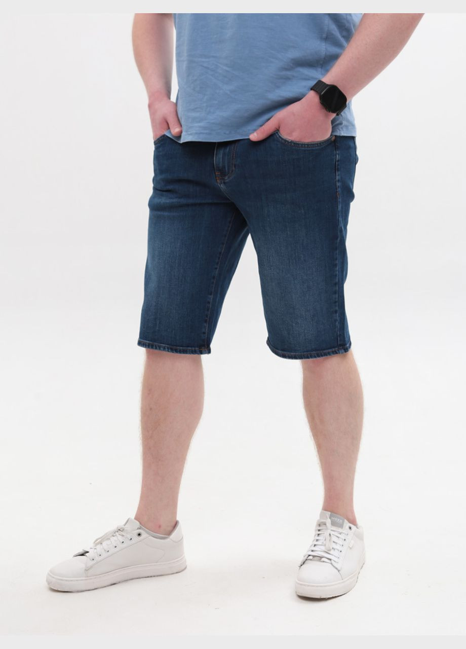 Мужские шорты темно-синие джинсы прямые большие размеры FRANCO BENUSSI Пряма (338538141)