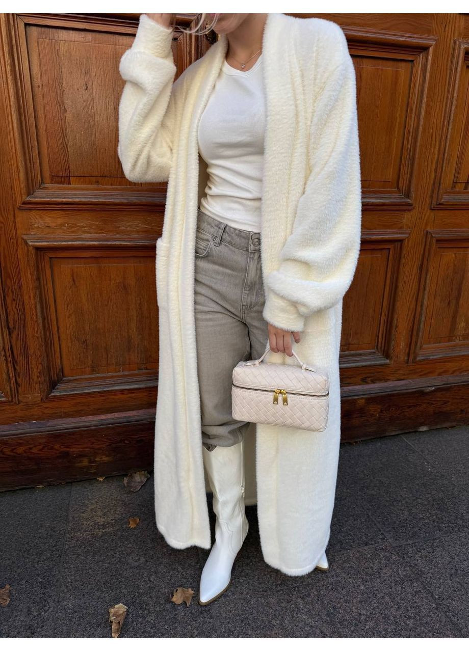 Молочный демисезонный кардиган No Brand