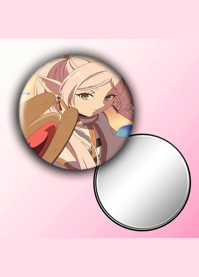 Дзеркальце косметичне кишенькове Аніме Фрірен, яка проводжає в останній шлях #0006 із малюнком круглий 56 мм No Brand (309159435)