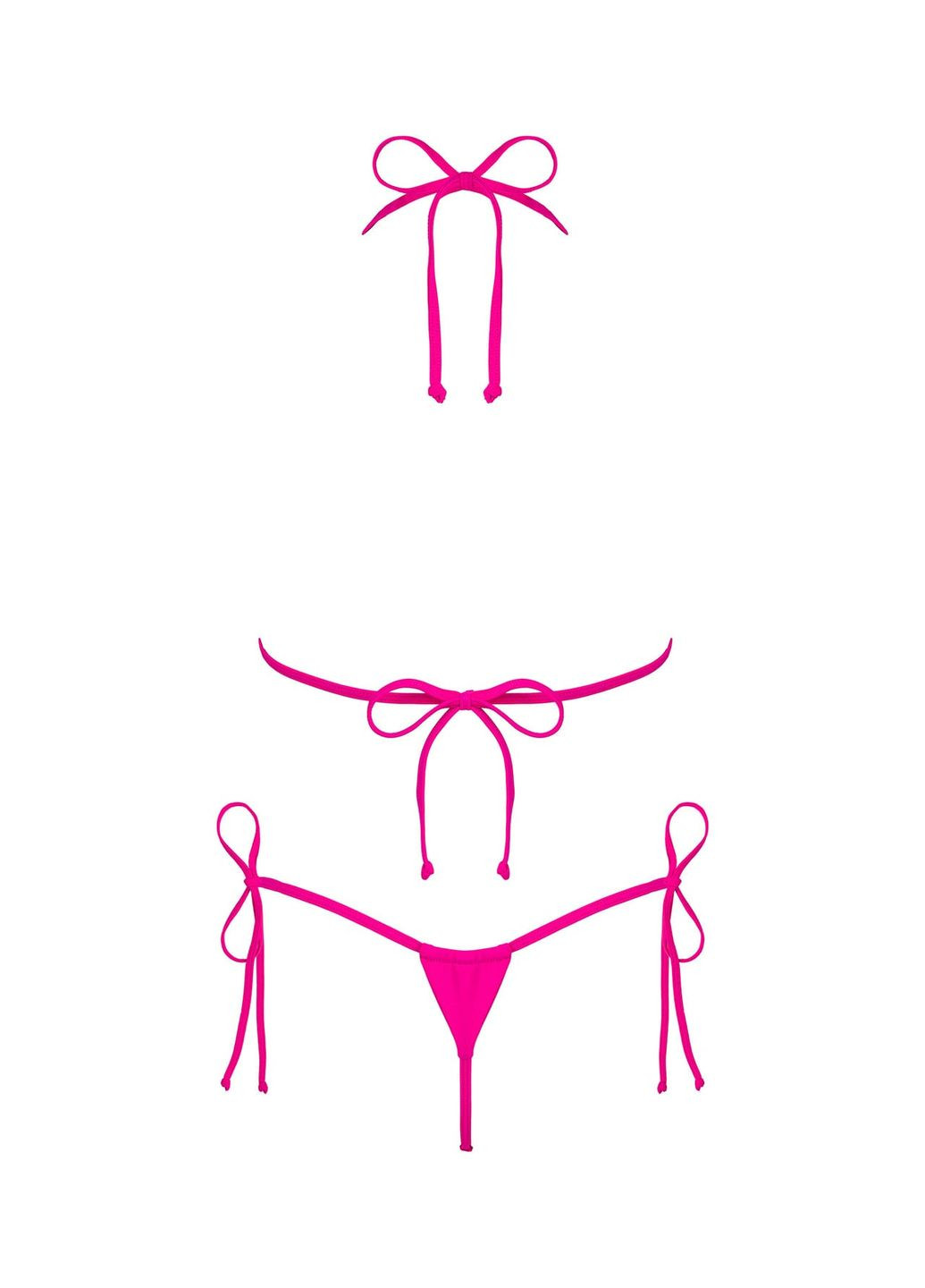 Розовый демисезонный купальник раздельный (бюстгальтер, трусики) Obsessive
