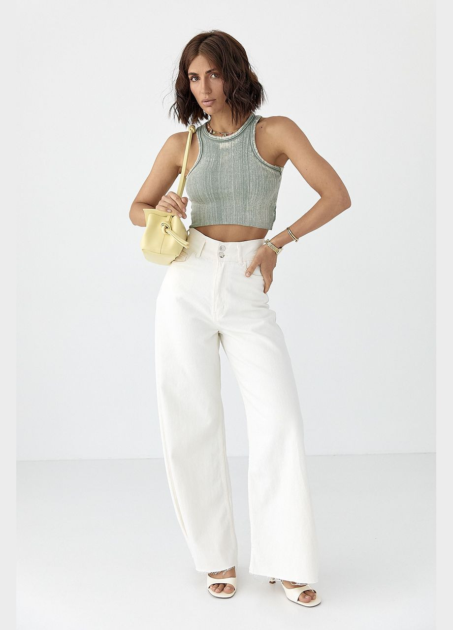 Трикотажний топ із необробленим низом Lurex (337701809)