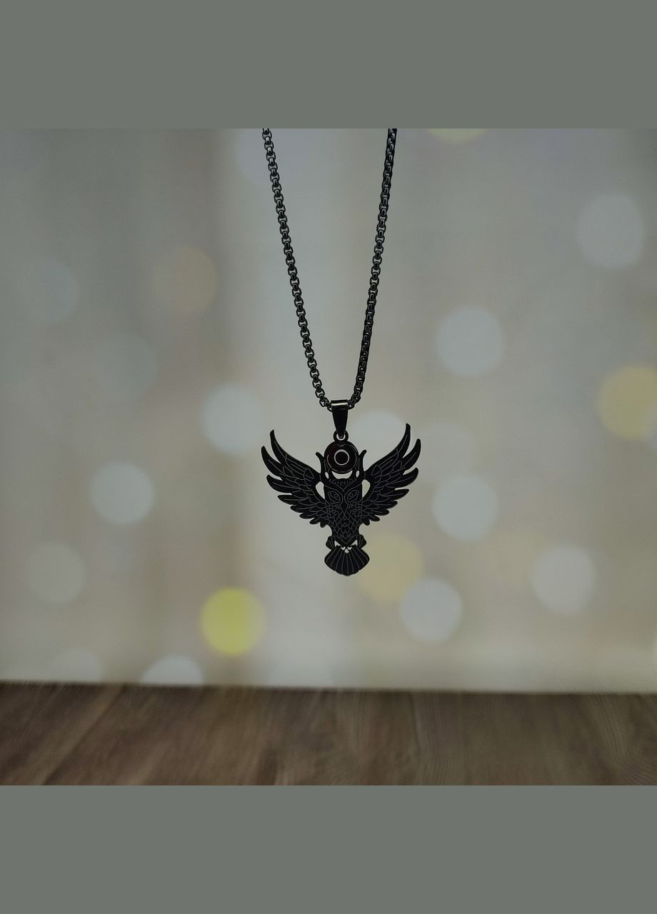 Кулон готичний "Чорна сова" з каменем SureGeek (316635045)