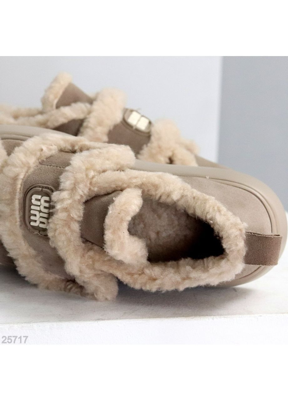 No Brand Зимние лоферы бежевый з натуральная замша, — зима (368375858)