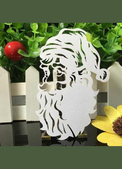 на новий рік Дід Мороз 10 штук білий Jannet Декор (307927221)