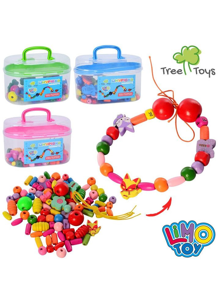 Деревянная игрушка Шнуровка 3 цвета, чемодан MD 2200 Tree Toys (326740690)