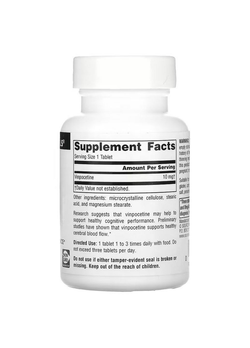 Натуральна добавка Vinpocetine 10 mg, 120 таблеток Source Naturals (293418019)