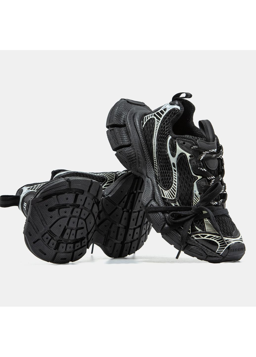 Кросівки жіночі і чоловічі Balenciaga 3XL black | Баленсіага 3ХЛ чорні No Brand чорні демісезони (367086397)