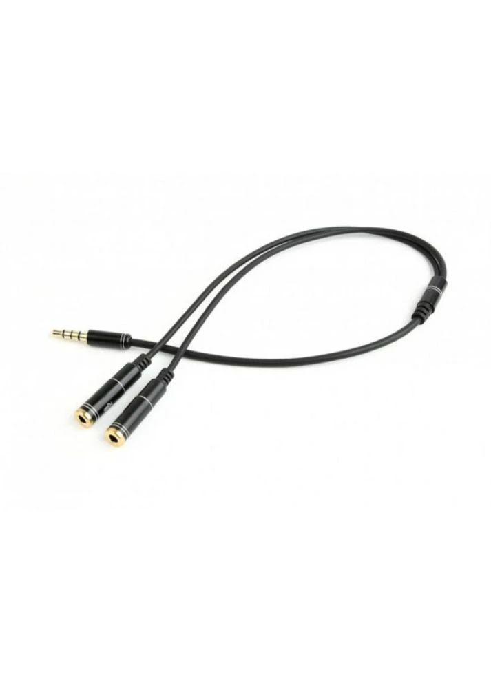 Кабель мультимедійний Jack 3.5mm M to 2 x Jack 3.5mm F (m19636) Cablexpert 3.5mm M to 2x3.5mm F 0.2m (4pin) (377783131)