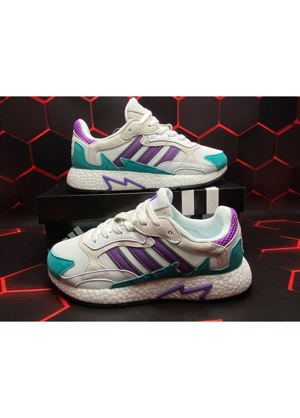 Белые демисезонные кроссовки мужские adidas tresc run white blue адидас No Brand