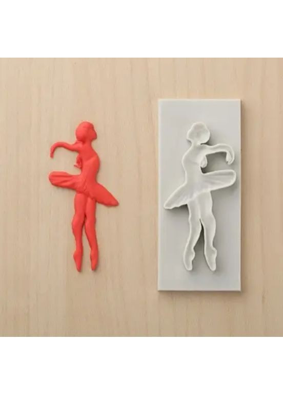 Молд силіконовий Балерина 9 на 4 см сірий Jannet молди (368801631)