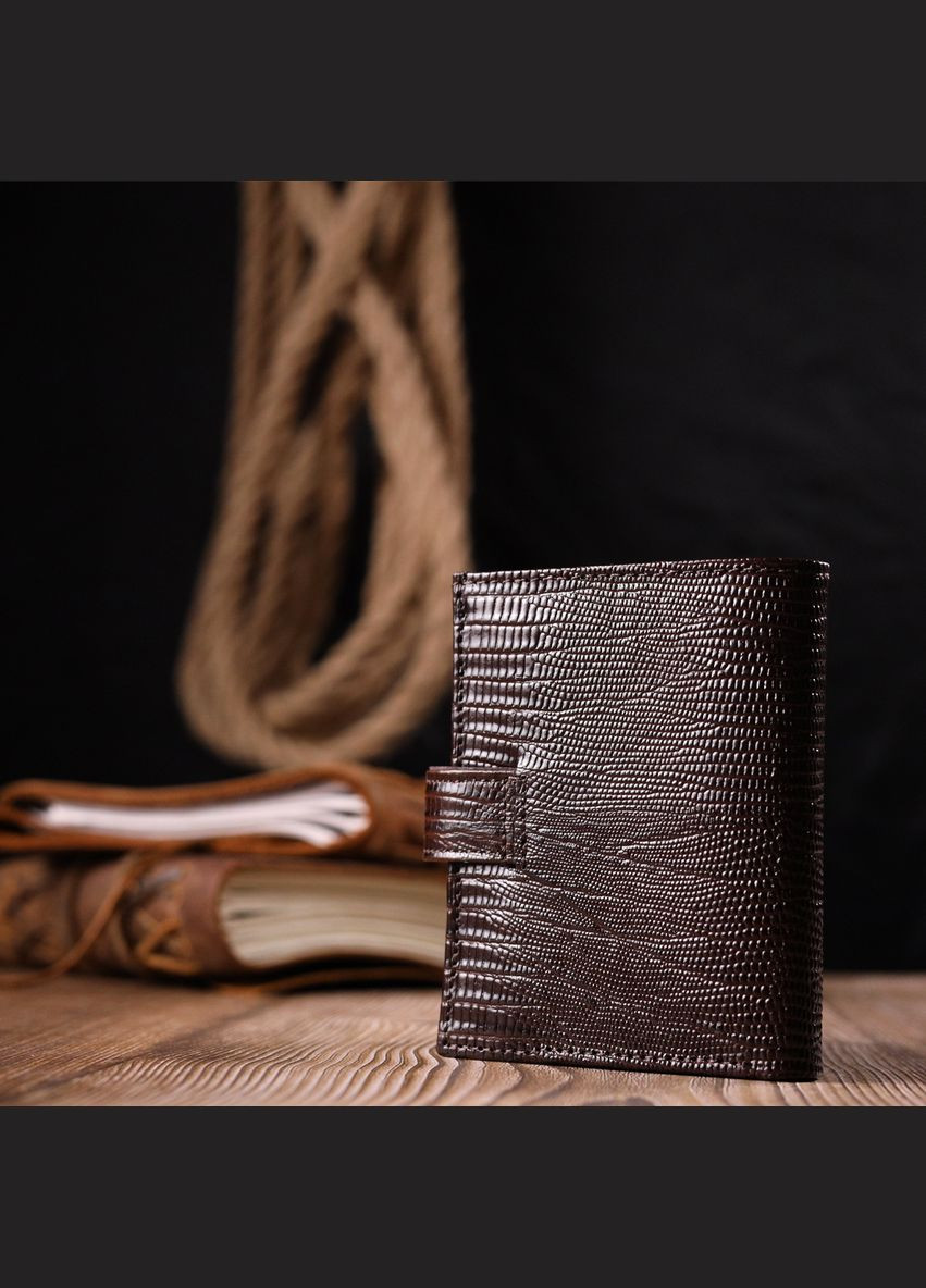 Вертикальный кошелек мужской Кожаный 20991 Коричневый Karya (306882227)