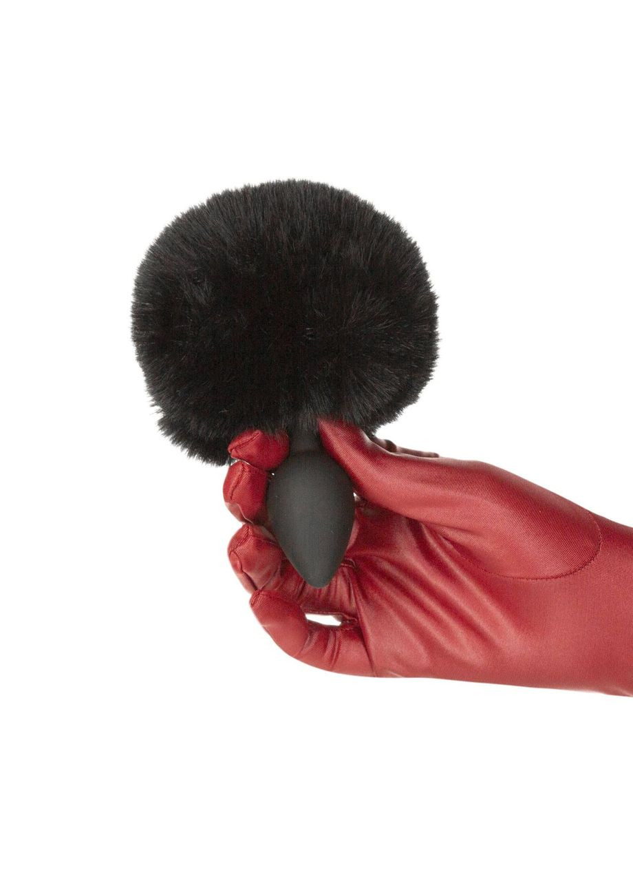 Анальная пробка с хвостом Punishment - Bunny Tail Silicone Anal Plug - Black No Brand (329741845)