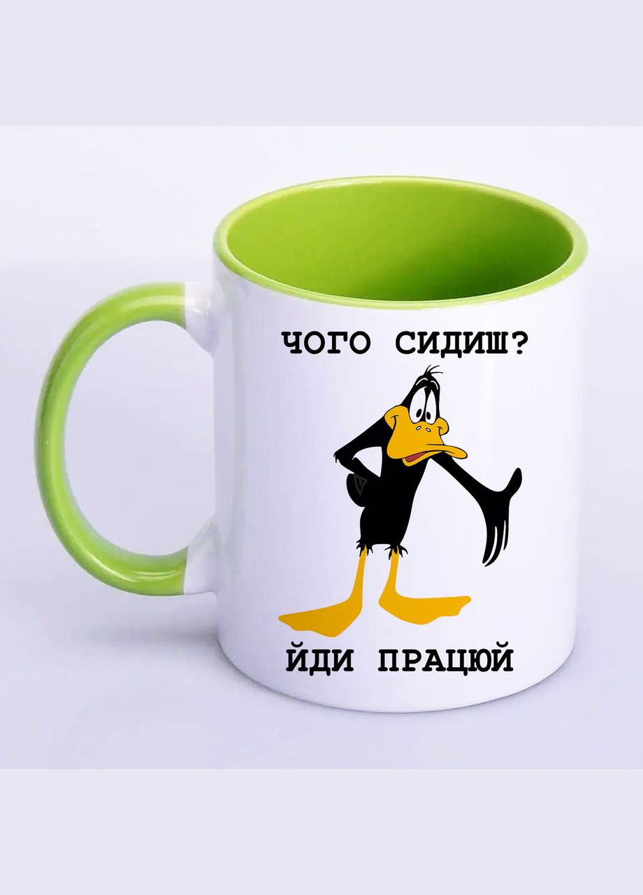 Чашка с печатью "Чего сидишь? Иди работай" 330 мл (цвет салатовый) ( 27253) No Brand (336965478)