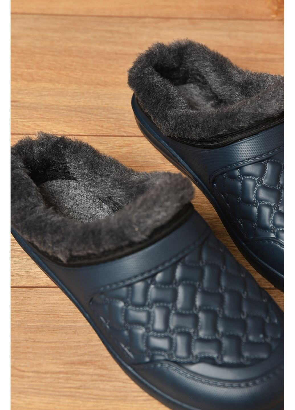 Галоши женские без задника утепленные темно-синего цвета Let's Shop (352690186)