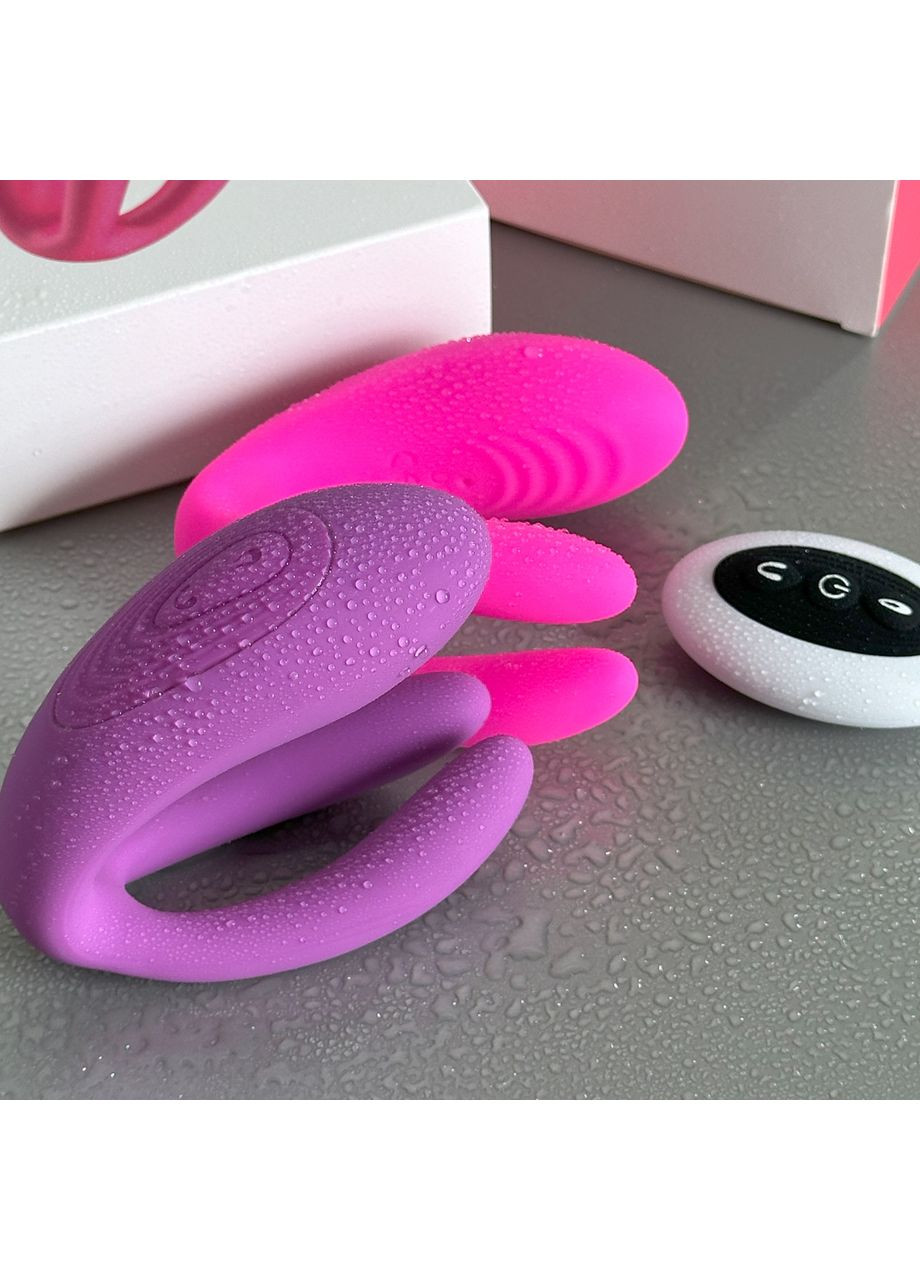 Жіночий вібратор з вусиками для двох з пультом управління стимуляція клітора ануса сосків No Brand (339092232)