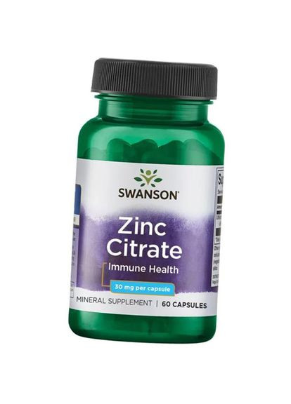Цитрат Цинка, Zinc Citrate 30, 60капс (36280105) Swanson (293254101)