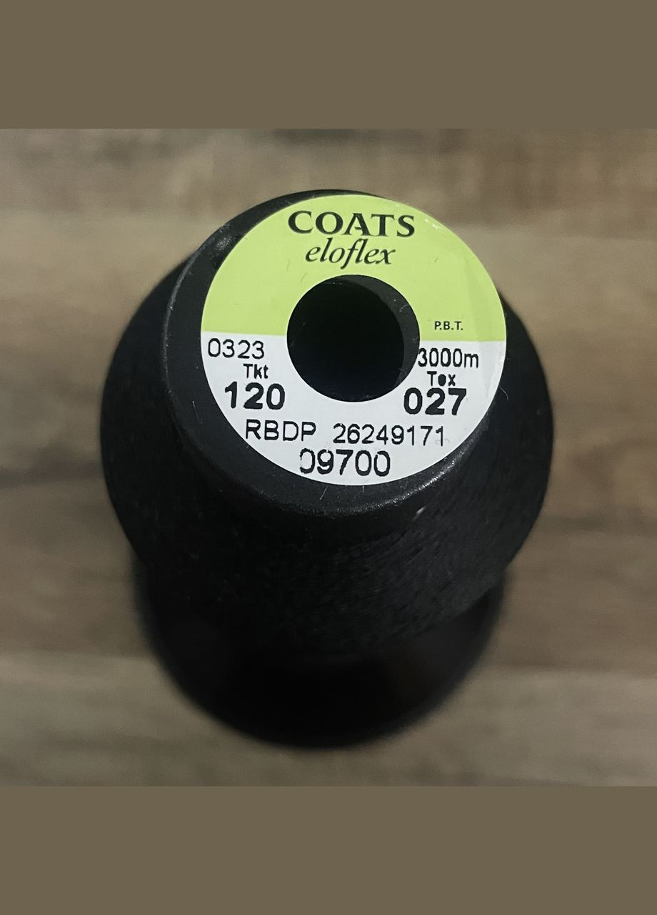 Нитки еластичні Eloflex 120 3000м чорні Coats (334884275)