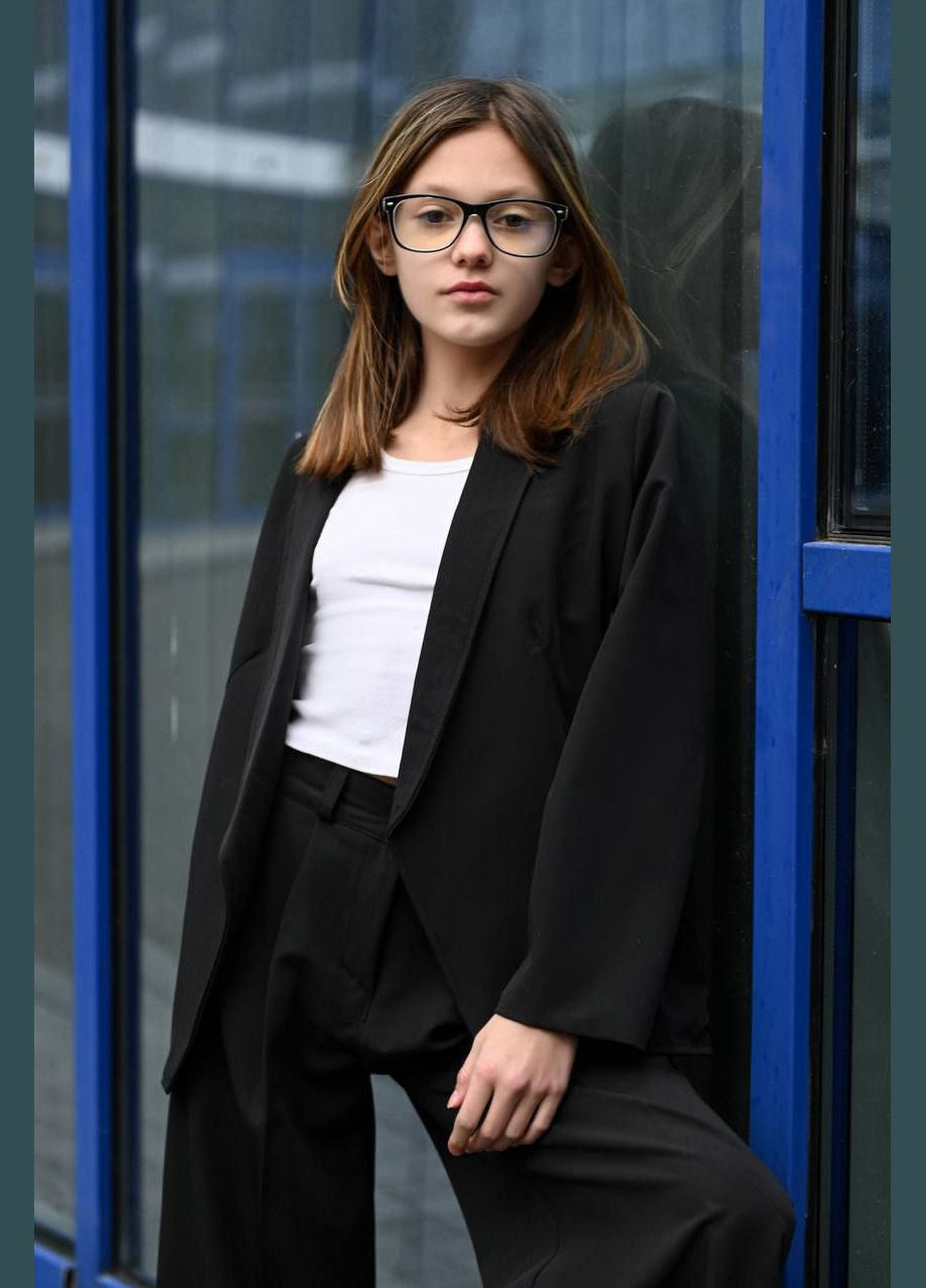 Чорний літній костюм класичний підлітковий popluzhnaya