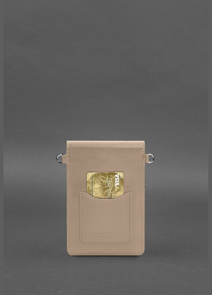 Шкіряна сумка-чохол для телефону maxi Світло-бежевий (A-028571) BlankNote (327874039)