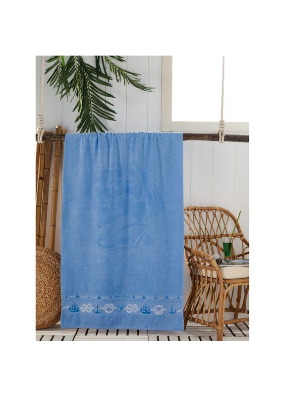Philippus полотенце пляжное — yelkenli mavi велюр-махра 90*170 голубой производство -