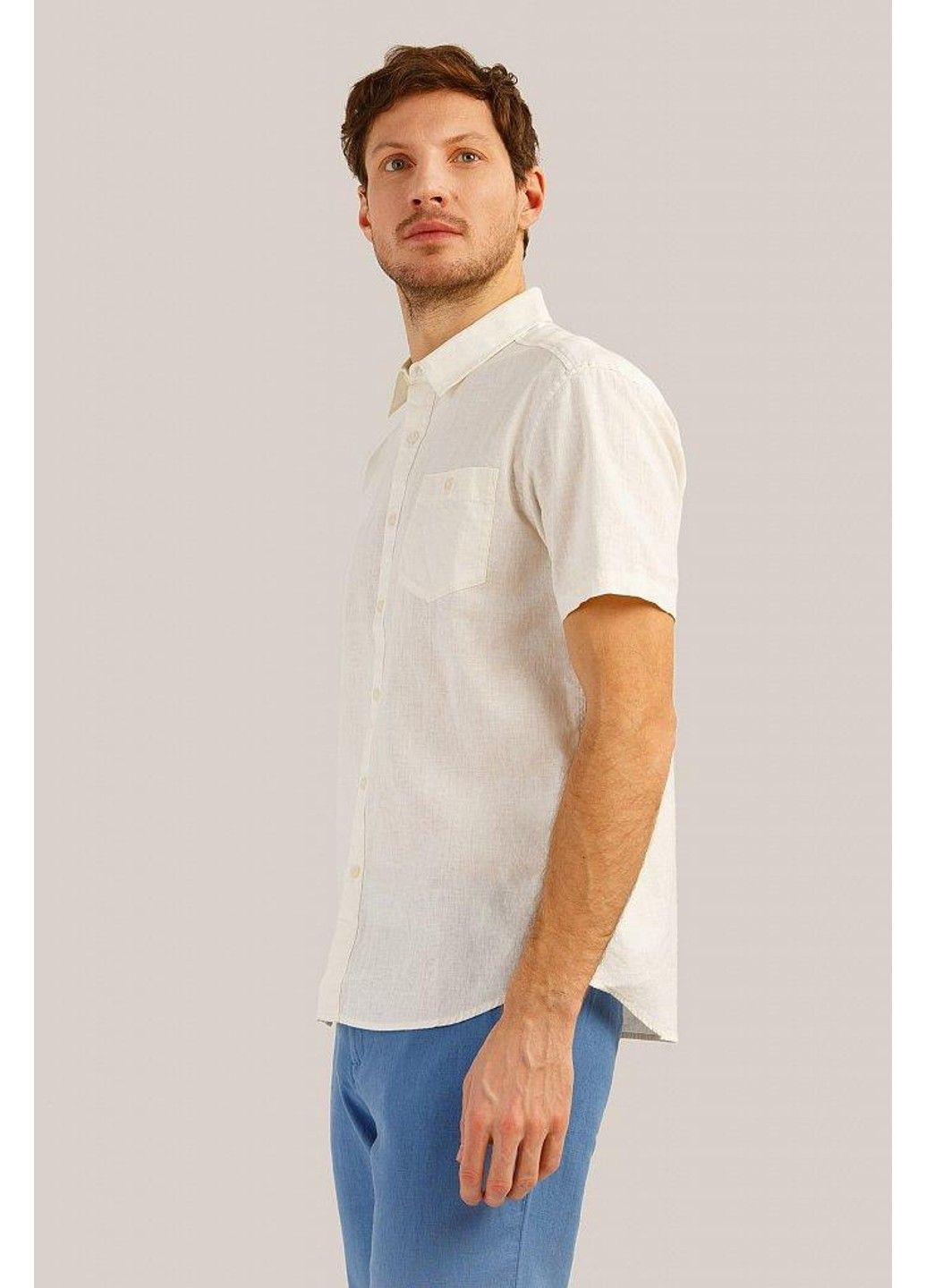 Белая кэжуал рубашка однотонная Finn Flare