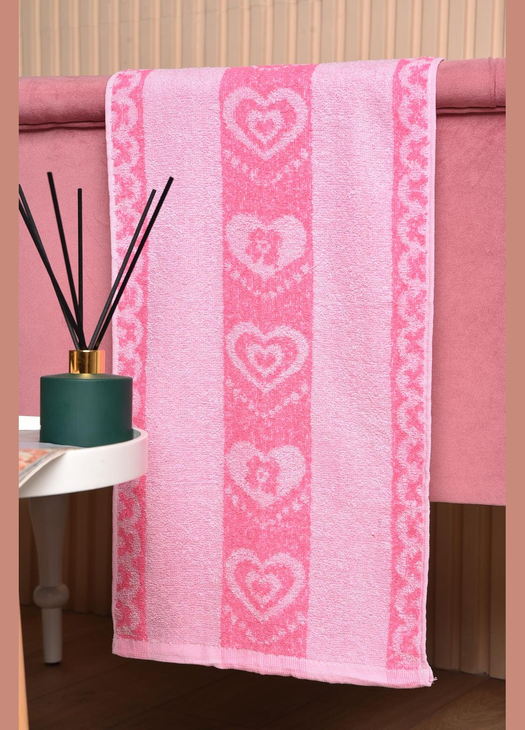 Let's Shop полотенце кухонное махровое розового цвета однотонный розовый производство - Турция