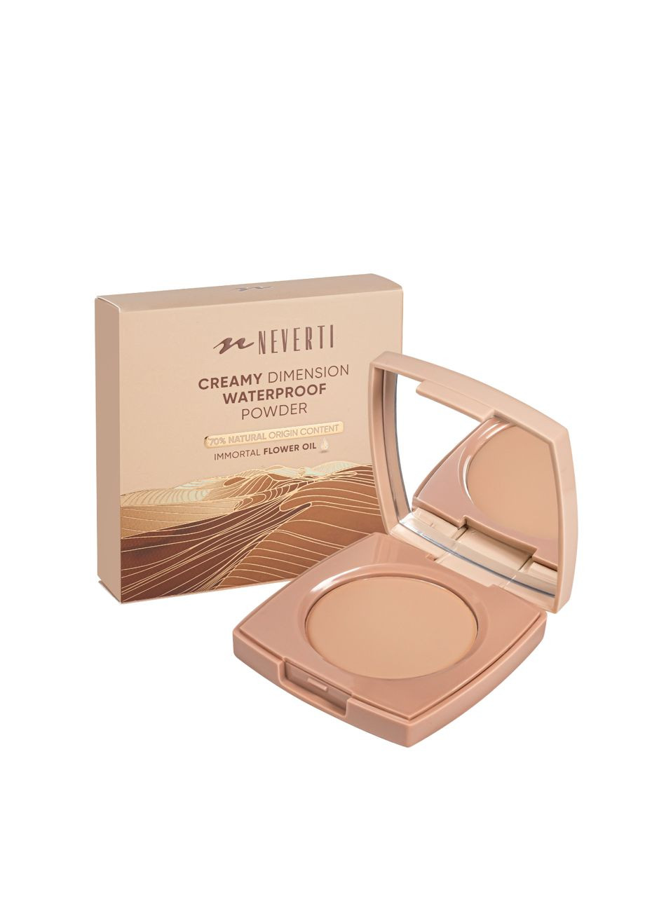 Пудра для лица водостойкая компактная Creamy Dimension (NP202), 004 Almond Beige Бежева Neverti (325880337)