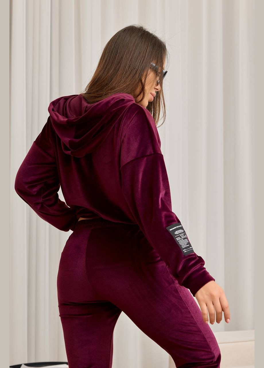Жіночий велюровий костюм колір марсал р.44/46 450958 New Trend (282926448)