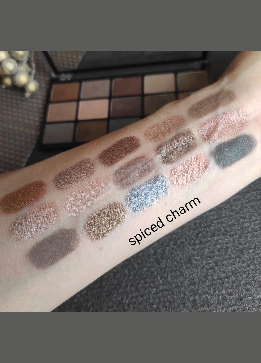 Палітра тіней MUA 15 Shades Eyeshadow Palette - Spiced Charm MUA Makeup Academy (301417177)