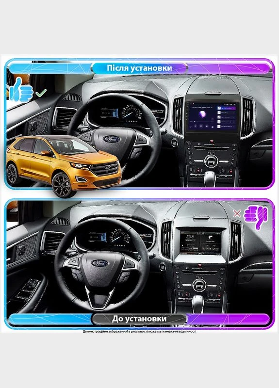 Штатна магнітола для Ford Edge II 2015-2018 екран 9" 4/64Gb CarPlay 4G Wi-Fi GPS Prime Lesko (378917815)