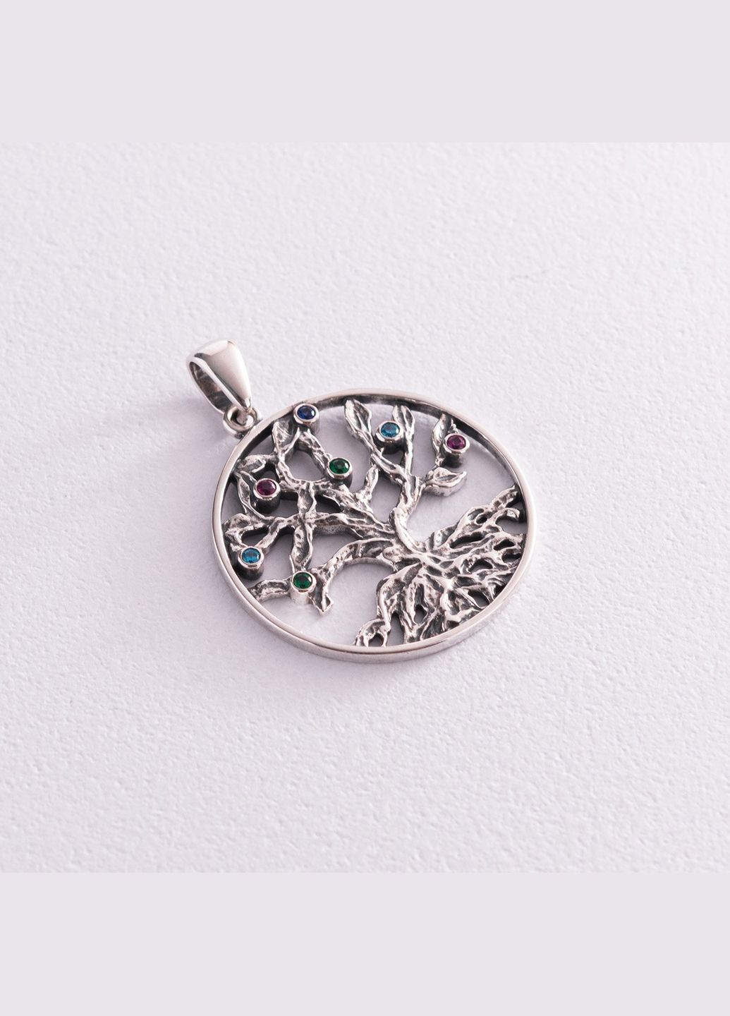 Серебряный кулон Древо жизни (разноцветные фианиты) 7284 Oniks (264023376)